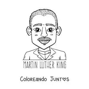Imagen para colorear de caricatura de Martin Luther King con su nombre