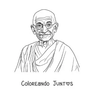 Imagen para colorear de Mahatma Gandhi realista
