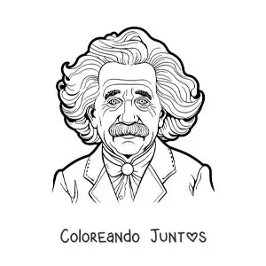Imagen para colorear de una caricatura de Albert Einstein