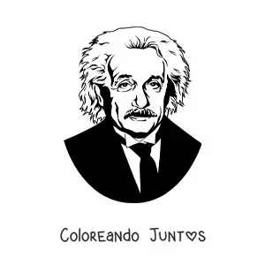 Imagen para colorear de un retrato de Albert Einstein