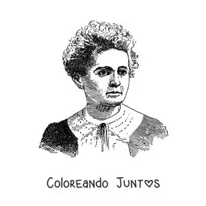 Imagen para colorear de Marie Curie