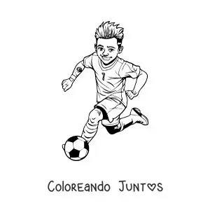 Imagen para colorear de Neymar animado jugando fútbol