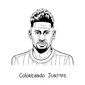 Imagen para colorear de un retrato realista de Neymar