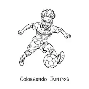 Imagen para colorear de una caricatura de Neymar