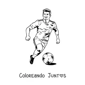 Imagen para colorear de Cristiano Ronaldo animado jugando fútbol