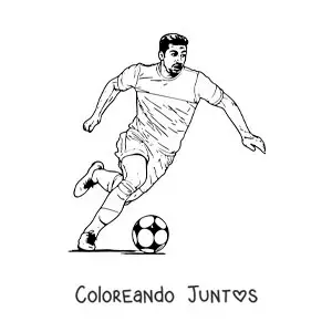 Imagen para colorear de Luis Suárez jugando fútbol