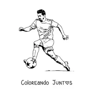 Imagen para colorear de Luis Suárez anotando un gol