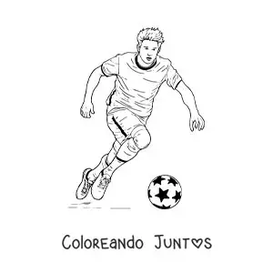 Imagen para colorear de Kevin De Bruyne animado jugando fútbol