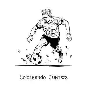 Imagen para colorear de Kevin De Bruyne jugando fútbol