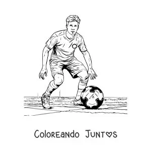 Imagen para colorear de Kevin De Bruyne en un partido de fútbol