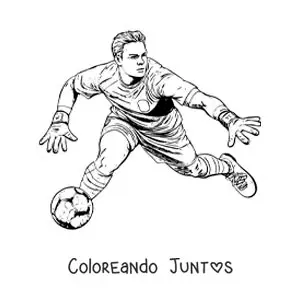 Imagen para colorear de Manuel Neuer animado jugando de portero