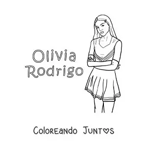 Imagen para colorear de Olivia Rodrigo animada