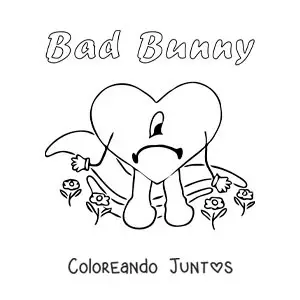 Imagen para colorear de álbum de Bad Bunny Un Verano Sin Ti
