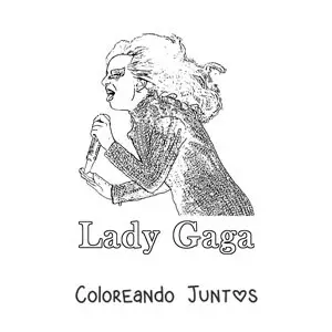 Imagen para colorear de Lady Gaga en un concierto en estilo realista