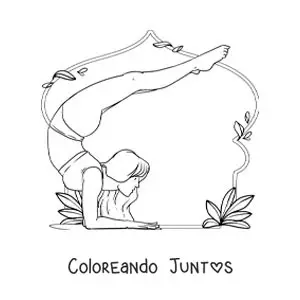 Imagen para colorear de una mujer haciendo yoga