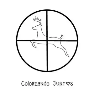 Imagen para colorear de símbolo de cacería de ciervos