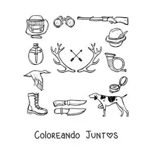 Imagen para colorear de símbolos de la caza