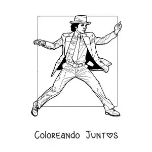 Imagen para colorear de Michael Jackson bailando
