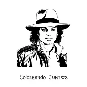 Imagen para colorear de el rostro de Michael Jackson