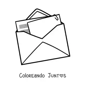 Imagen para colorear de una carta en un sobre