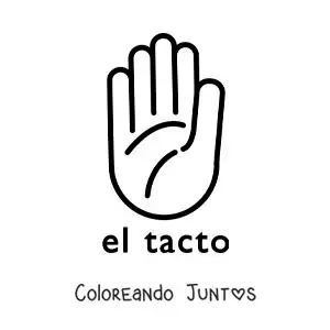 Imagen para colorear de la mano como símbolo del tacto