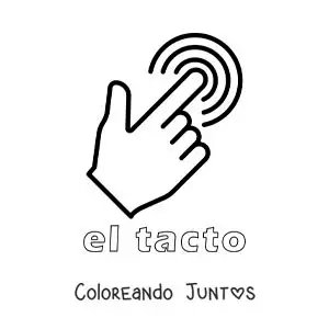 Imagen para colorear de un dedo como símbolo del sentido del tacto
