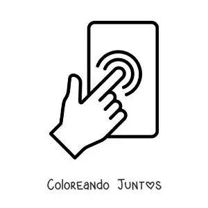 Imagen para colorear de un dedo tocando una pantalla táctil