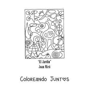 Imagen para colorear de El Jardín de Joan Miró