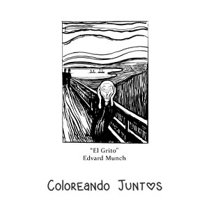 Imagen para colorear de El grito de Edvard Munch
