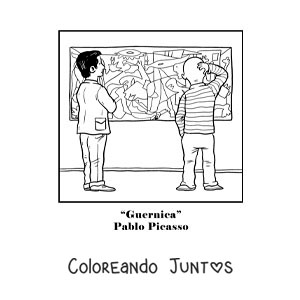 Imagen para colorear de Caricatura del cuadro Guernica de Pablo Picasso