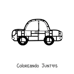 Imagen para colorear de auto con figuras geométricas al estilo de Mondrian