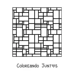 Imagen para colorear de neoplasticismo de Mondrian