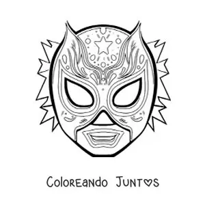 Imagen para colorear de máscara de luchador