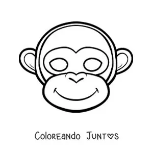Imagen para colorear de máscara de mono para niños