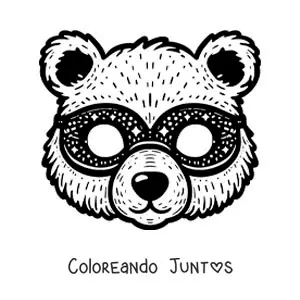 Imagen para colorear de careta de oso de carnaval
