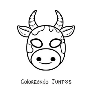 Imagen para colorear de careta de vaca