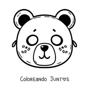 Imagen para colorear de máscara de oso animado