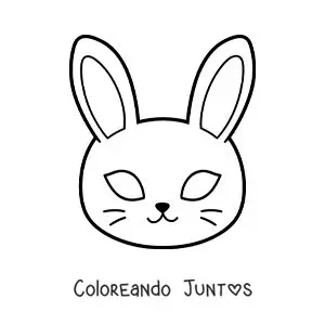 Imagen para colorear de máscara de conejo