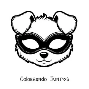 Imagen para colorear de máscara de perro de carnaval