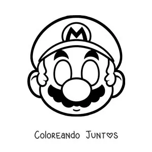 Imagen para colorear de máscara de Mario
