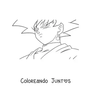 Imagen para colorear de la cara de Goku black