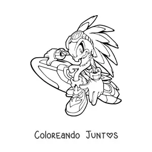 Imagen para colorear de Jet de Sonic sujetando su tabla