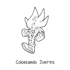 Imagen para colorear de Sonic aterrizando