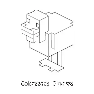 Imagen para colorear de un pato de Minecraft