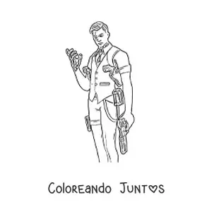 Imagen para colorear de Midas de Fortnite sujetando un arma