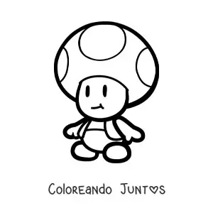 Imagen para colorear de Paper Toad de Mario Bros