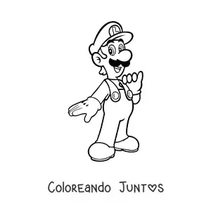 Imagen para colorear de Luigi de Mario Bros