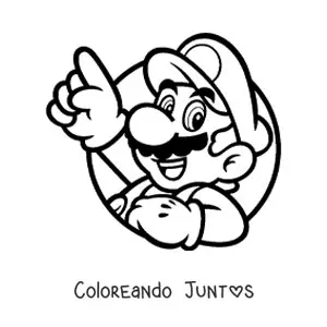 Imagen para colorear de cara de Mario