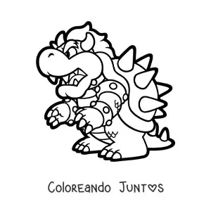 Imagen para colorear de Bowser de Mario Bros de perfil
