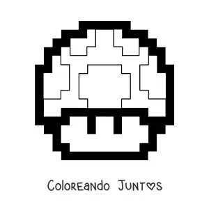 Imagen para colorear de Toad de Mario Bros en 8 bits